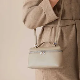Loro Classic Handtasche L19 Piana Quadratische Tasche Box Heading Layer Rindsleder One Shoulder Umhängetasche Echtes Leder Damentasche