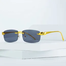 Fashion carti top okulary przeciwsłoneczne 2023 nowy gepard sub-head męskie kolorowe okulary bezramkowe trend box kobiety z oryginalnym