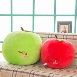 Animais de pelúcia recheados 20-45 cm maçã vermelha brinquedo de pelúcia recheado frutas série almofada boneca namorada presente boneca maçã verde desenhos animados maçã travesseiro menina abraça-me hkd230706