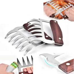 BBQ Grills Kitchen Bbq Tool Bear Claw Meat Shredder Vegetable Slicer Cutters Beer Opener Grinder Tear Roasting Fork Tools 230706