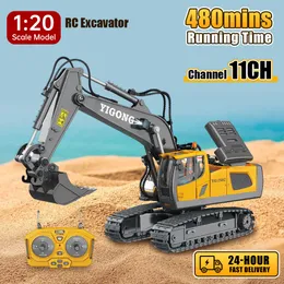 ElectricRC Car 1 20 RC Excavator 11CH 2.4G Remote Control Engineering Vehicle Crawler Truck Bulldozer Dumper Car Toys for Kids Christmas Gifts 230705