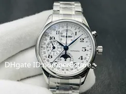 V3 Top L2.773.4.78.6 Designer Relógio Triplo Calendário Moonphase Cronógrafo Relógios de Pulso 7751 Automático 316L Aço Inoxidável Relógio de Luxo Safira À Prova D 'Água