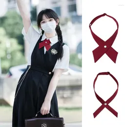 Bow Ties JK Tie Student Uniform Cross Wine Red Girls 'Junior School Shook