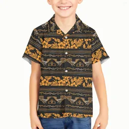 Męskie koszule na co dzień Kid Boy Polynesian Tribal Fidżi Totem Tattoo Fiji Prints Fashion Baby Girl Shirt Dziecko Luźny strój Wiosna Jesień Tee