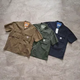Men's T-Shirts Men's Outdoor Cargo Camouflage T-Shirt Lapel Short Sleeve Tactical Military Loose MaleMen's