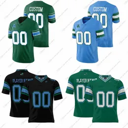 Custom NCAA Tulane Green Wave College Football Maglie Cannon Gardner Green Haynesworth Hurst Lombardi Marcus Owens Pines Reed Remetich Thomas Tuggle Wire