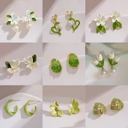 Pendientes colgantes tendencia contraídos dulces flores frescas gota 2023 Primavera Verano fina versátil mujer joyería niña