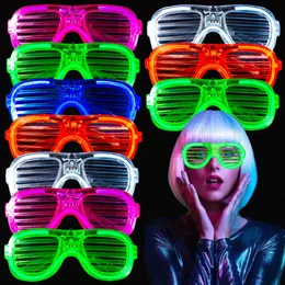 Light Up LED Bulk 5 Colors Glasses Glow in the Dark Supplies Neon Party Favors for Kids Adults LT0107