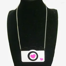 Pendentif colliers arrivée acrylique coeur caméra grand collier pour femmes filles Punk lien chaîne mode été fête bijoux cadeau