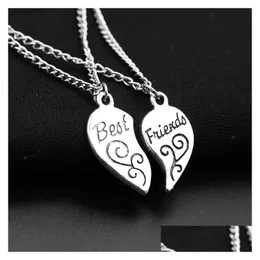 Pendant Necklaces Fashion I Love You To The Moon And Back Necklace Wholeheartedly Couple Heart-Shaped Alloy Valentine Gift Drop Deli Dhtau