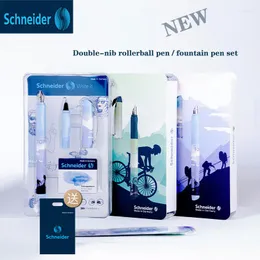 German Schneider Fountain Pen / Ballpoint Mountaineering Highend Exquisite Gift Box Set Double-head Dual-use Stationery