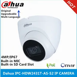 IP Cameras Dahua International version IPC-HDW2431T-AS-S2 IPC-HDW2441T-S 4MP POE Built in MiC SD Card Slot IR 30M Starlight Camera 230706