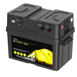 Batterie-Aufbewahrungsboxen, 12 V LiFePo4-Batteriebox, tragbares Batteriegehäuse für den Außenbereich, Energiespeicher, Notstrom, USB-Ausgang, Multifunktions-Batteriebox 230706