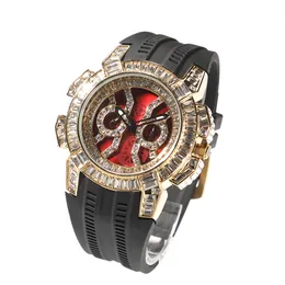 Relógio de diamante ICE-Out Bling para homens e mulheres Hip Hop Relógios de quartzo Negócios Relógio de pulso Masculino Belo presente