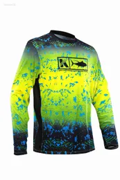 ملحقات الصيد ملونة متلألئة ارتداء الصيد قميص طويل الأكمام سترة الأشعة فوق البنفسجية upf50+ قمم من النوع الثقيل قمصان الصيد الصيفية HKD230706