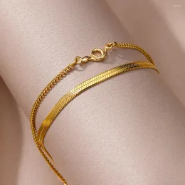 Cavigliere da donna Gioielli Accessori estivi Bracciale da gamba Decorazione di moda Catena Estetica carina Serpente a doppio strato