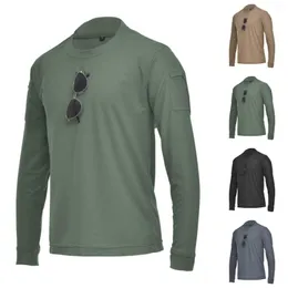 Chemises décontractées pour hommes en plein air élastique col rond lâche et séchage rapide manches longues à la mode hygroscopique hommes T-Shirt Camisas De Hombre