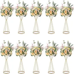 Outros suprimentos para festas de eventos Vasos Suporte de flores brancas douradas 70 cm 50 cm metal estrada chumbo centro de mesa de casamento Rack de flores para decoração 230705