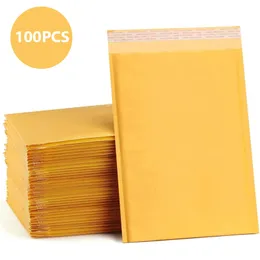Opakowanie ochronne 100 sztuk papier pakowy koperty bąbelkowe wyściełane koperty pocztowe koperta samoprzylepna torba kurierskie torby do przechowywania 230706
