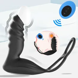 Afstandsbediening Anale Vibrator Butt Plug Penis Vertraging Ejaculatie Ringen Mannelijke Prostaat Massage Anus Seksspeeltje voor Paar Mannen Buttplug230706