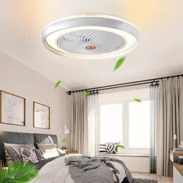 Moderna LED -lampor med lampor fläktbelysning Remote Control Fan Bluetooth Application Intelligent Takfläkt Ljus