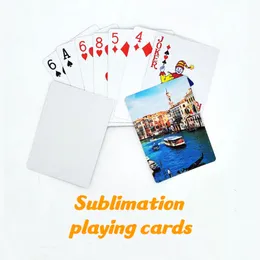 Sublimation cartes à jouer vierges transfert de chaleur 54 pièces cartes de bureau en papier cartes à jouer amusantes et fraîches pour enfants et adultes