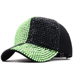 Korean Style Nightclub Light Rhinestone Baseball Cap for Women Men Sunshade Outdoor Shopping Sun Cap Stage Peaked Cap Gorras