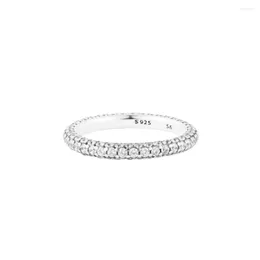 Cluster Rings Timeless Pave Single-row Ring Silver 925 Jewelry Year Wholesale Girlfriend Fashion Wedding For Women