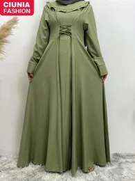 ملابس عرقية ثياب أنيقة للنساء المسلمات سميكة كريب دمية طوق للسيدات دبي امرأة طويلة سهرة فستان Abaya hijabs kimono