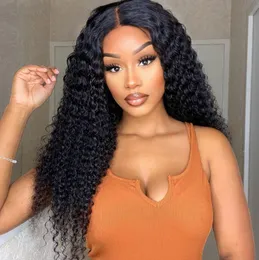 Recool Curly Glueless Lace Front Human Hair Wig HD Lace Wig 26Inch Brazilian Wear Go Pre Cut Lace Closure Wig