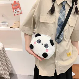 Kvällsväskor Söt plysch mobiltelefonväska Kvinnlig 2023 Mode Tecknad Panda Messenger Personlighet Ins Girl Shoulder