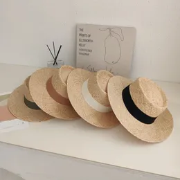 Ny naturlig raffia stråhatt för kvinnor män sommar andas med diskett hatt utomhus panama strand sol mössa sombrero hombre