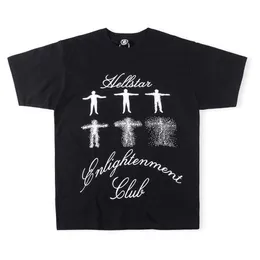 Designermode Kleidung T-Shirts T-Shirts High Street Hellstar Studios Enlightment Club T-Shirt Bedrucktes Kurzarm-T-Shirt Rock Hip Hop