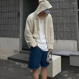 Men's Hoodies Zipper Openwork Hooded Sweater Retro Hip Hop Street Punk Harajuku Y2K Commuter Dance Party Coat