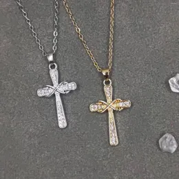 Kettingen Hip Hop Vergulde Kruis Ketting Voor Mannen Vrouwen Rvs Religieuze Kruisbeeld Hanger Kettingen Punk Partij Sieraden Geschenken