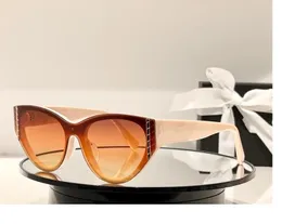 2023 mujeres hombres gafas de sol de alta calidad beige marrón ancho tablón marco completo amarillo gato ojo gafas disponibles con caja