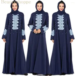 Vestuário étnico Muçulmano Vestido Abaya Veludo Luxo Vintage Bordado Dourado Robes Dubai Turquia Vestidos Marroquinos Vestidos de Festa de Outono