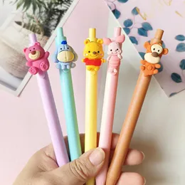 Cartoon Gel Pen 10 Cute Bear Student Stationery Writing 0.5 Black Blue School Office Signature Supplies