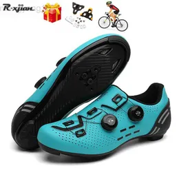 Fahrradschuhe Neue blaue Fahrradschuhe Herren Road Route Cleat Bike Sneaker Spd Selbstsichernde Racing Damen Fahrrad MTB Mountain Flat Biking Schuhe HKD230706