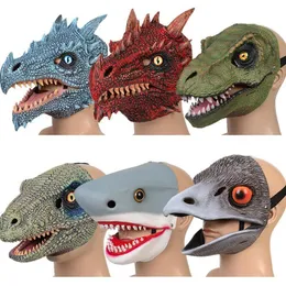 Festmasker 3D Dinosauriemask Rollspel Rekvisita Prestanda Huvudbonader Jurassics World Raptor Dino Festival Karnevalspresenter 230705
