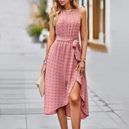 Lässige Kleider Damen Sommer Flowy Kleid Boho Blumendruck Seitenschlitz Gesmokt Maxi Gürtel Taille Quadratischer Ausschnitt Rüschenärmel Weibliche Kleidung