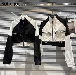 Женские куртки Kohuijoo университетская куртка женщины контрастируют