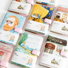 Notepads A5 Van Gogh Cute Leather Pocket Journal Planner Weekly Diary Travelers دفتر مع صفحات ملونة القرطاسية 230705