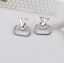 Vintage Brand Designer Letter Stud Earrings Luxury Womens Geometric 925 Silver 18k Gold Plated Earring Women Wedding Party Jewelry Gift Accessories