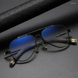 Okulary przeciwsłoneczne ramki 2023 Retro czysty tytan ekskluzywne męskie okulary optyczne kobiety moda okulary korekcyjne