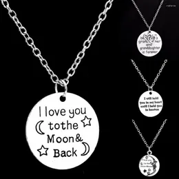 Anhänger-Halsketten „I Love You To The MoonBack“-Kettenhalskette für Frauen, Familie, Freunde, Liebhaber, Charm-Schmuck, Valentinstagsgeschenke