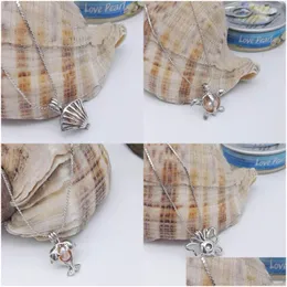 Lockets Love Pearl Cages Pendants Necklace Opening Shells Turtles Dolphin Butterfly Charms Necklaces For Women Fashion Drop Delivery Dhaqw