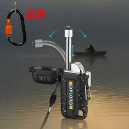 New Type-C Plasma Lighter Long Kitchen Candle Outdoor Waterproof Electronic Retractable Flameless Smoking Tool GMUA