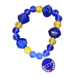 Strand Arrival Large Irregular Beads Blue Yellow Beaded Divine Nine Greek Social Sigma Gamma Rho Sorority Bracelets Adjust