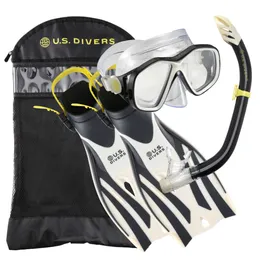 Fins Gloves U S Divers DZQ Adult Snorkeling Set Mask Snorkel and Gear Bag Included Large X Large Sand Black 230705